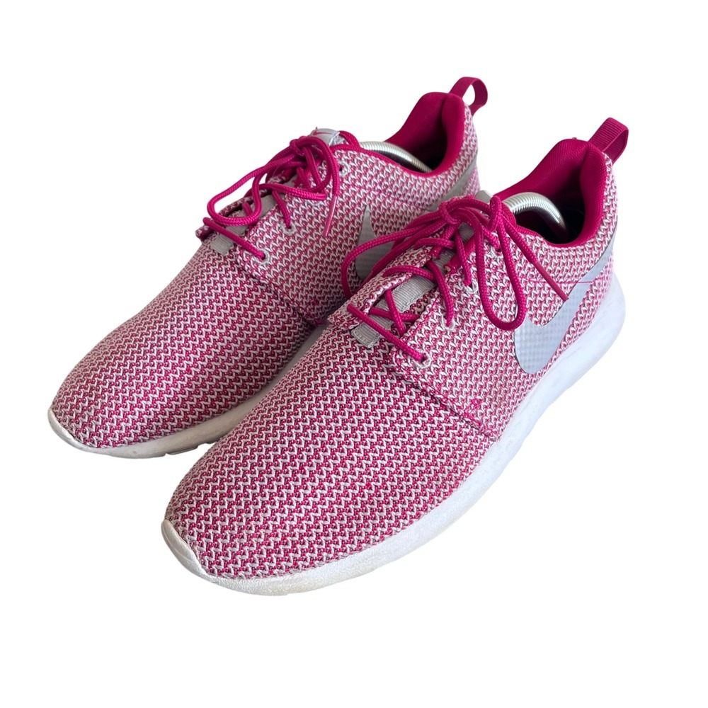 Nike Roshe One Red Fireberry White Knit Running Shoes 511882-611 Womens 12